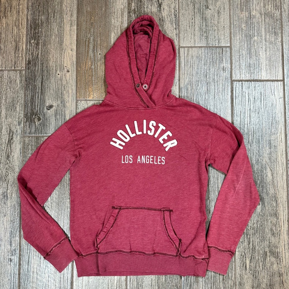 Hollister Los Angeles Hoodie Pullover‎ Sweatshirt Women's Size M Red Pink